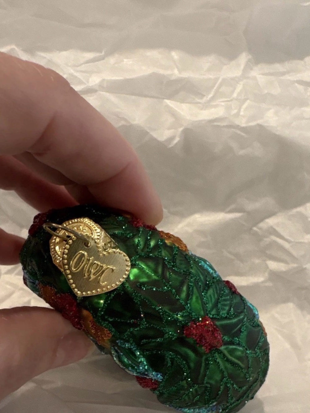 OWC Alabama Crimson Tide Green Wreath Glass Ornament - Team Holiday Decor - Picture 2 of 8